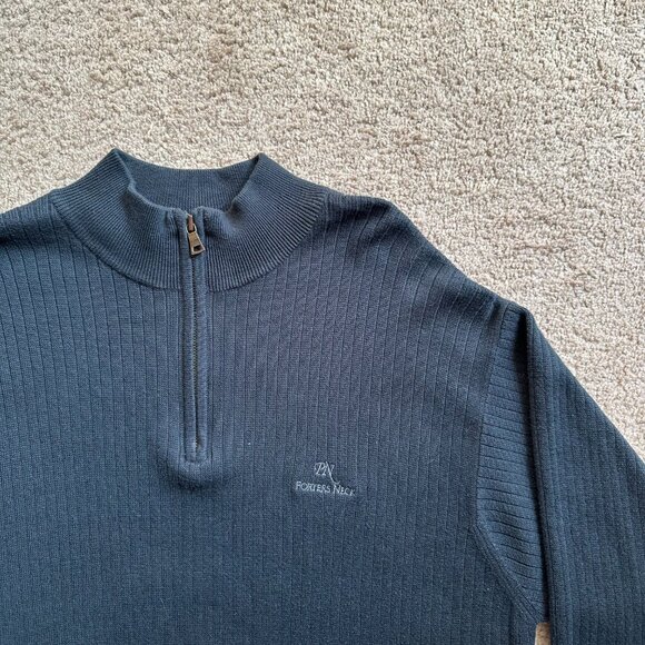 Cutter & Buck Sweater Mens XL 1/4 Zip Mock Neck Black Porters Neck Pullover - Picture 4 of 12